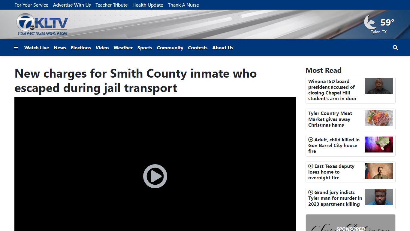 New charges for Smith County inmate who escaped during jail transport