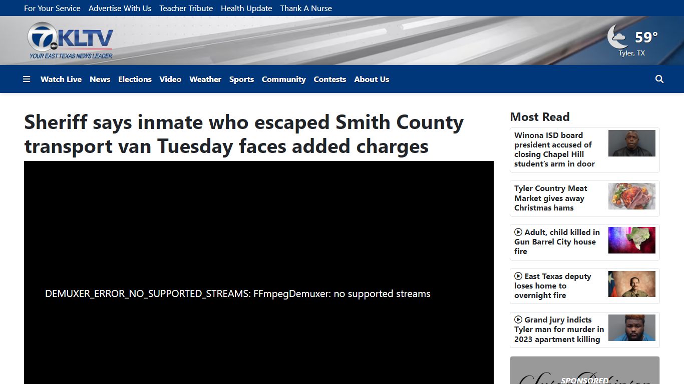Sheriff says inmate who escaped Smith County transport van Tuesday ...